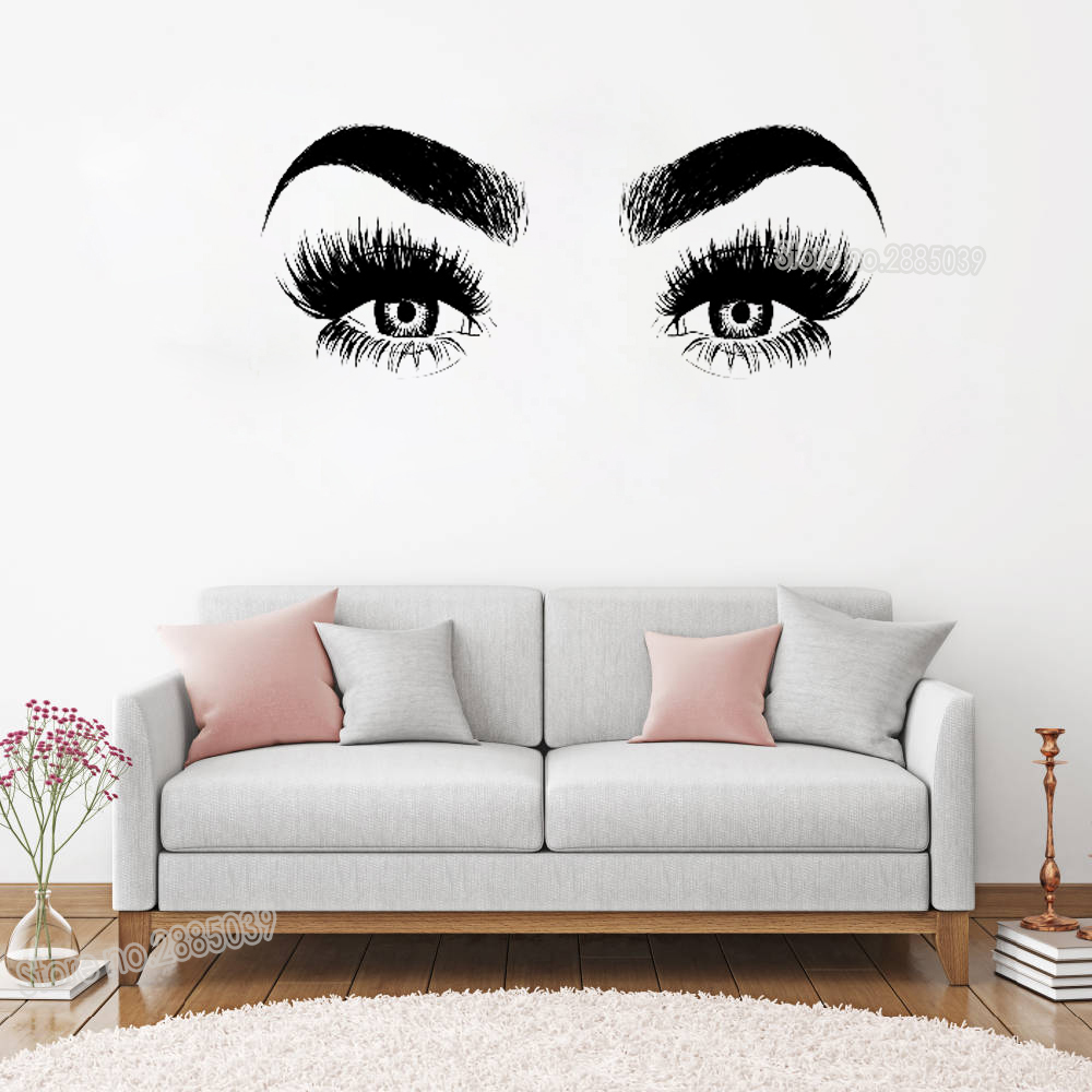 New Arrivals Eye Eyelashes Wall Decal Art Vinyl Home Decor