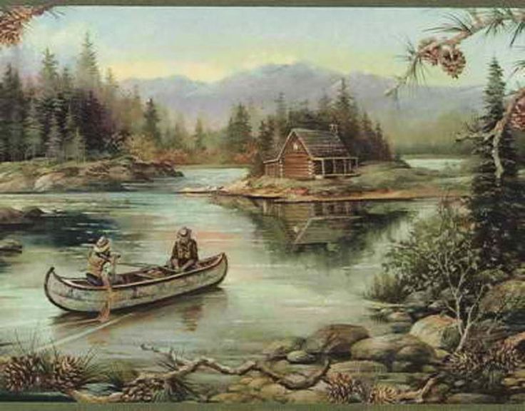 Free download borders by chesapeake fresh catch cabin wallpaper border