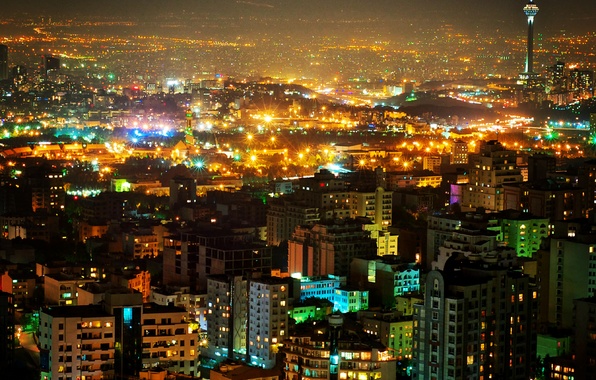 Wallpaper Tehran Iran Night City