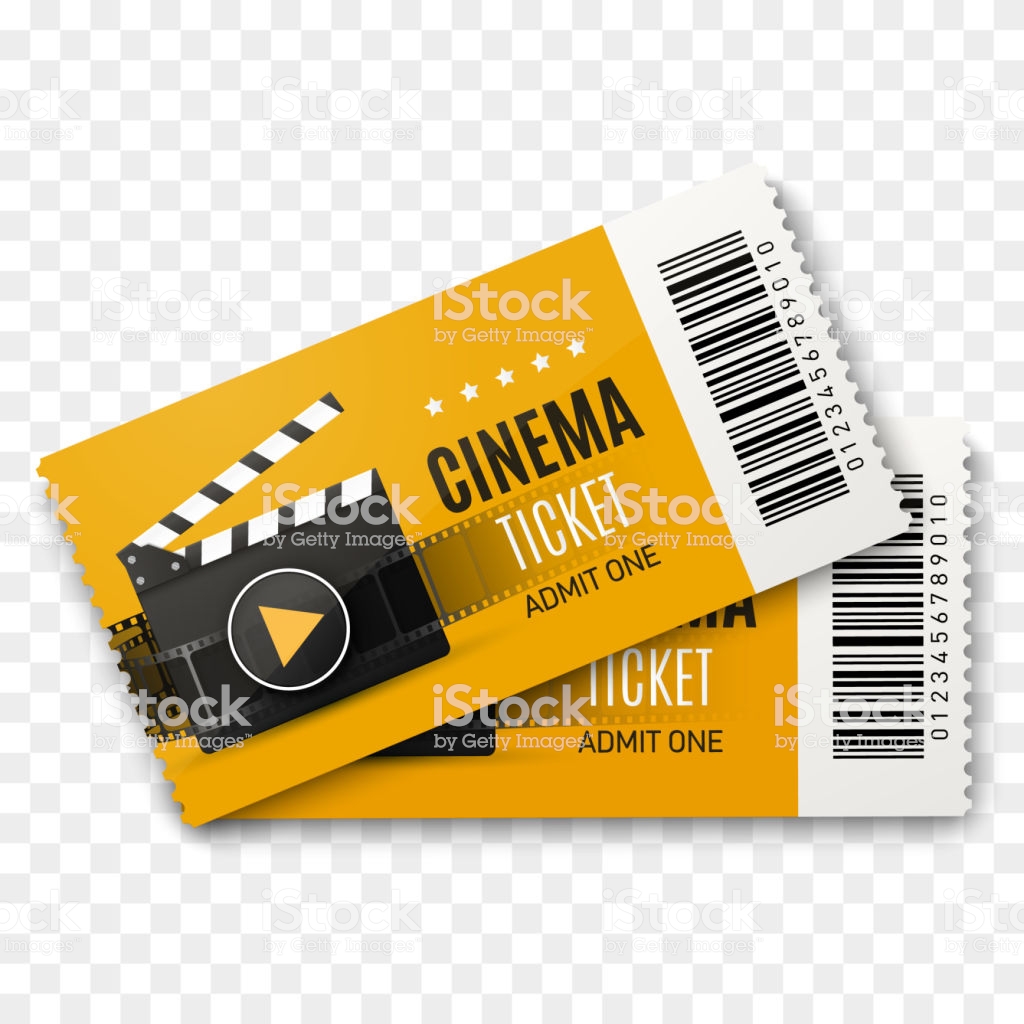 Two Cinema Tickets Isolated On Transparent Background Vector