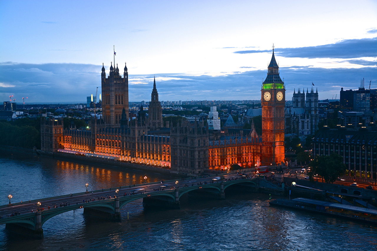 Image London Big Ben England Thames Bridge Rivers Cities