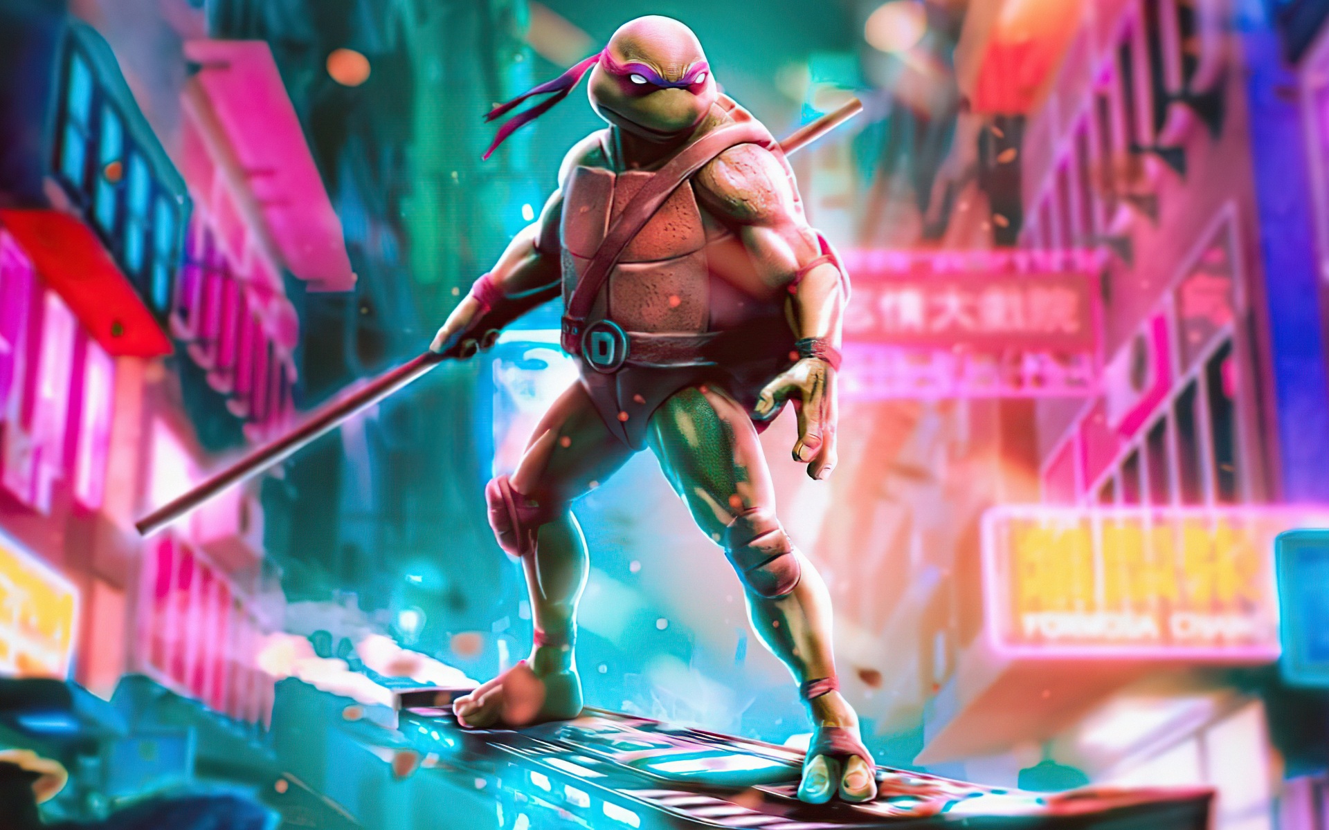 Wallpaper 4k The Cyberpunk Ninja Turtle