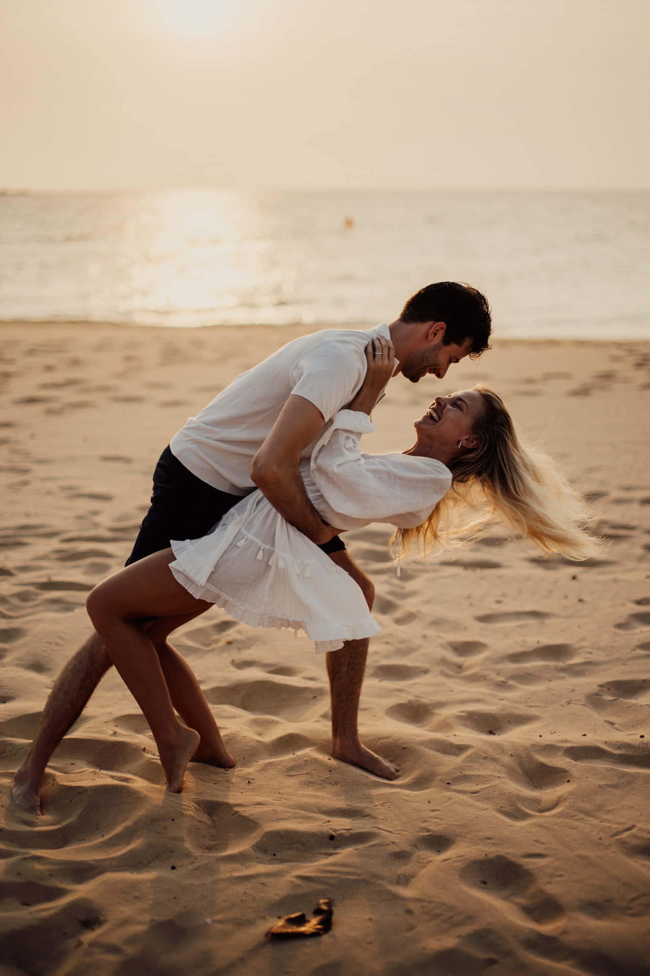 Couple At Beach Wallpaper