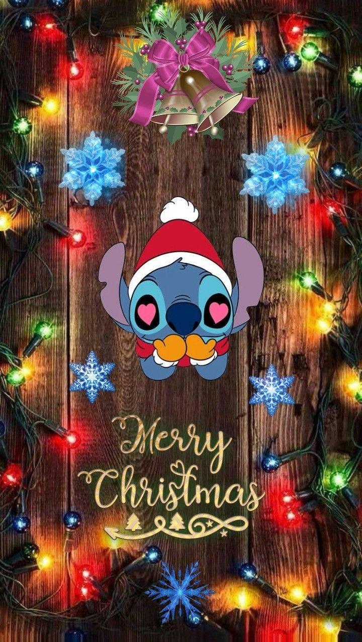 Download Christmas Stitch With Glowing Lights Wallpaper