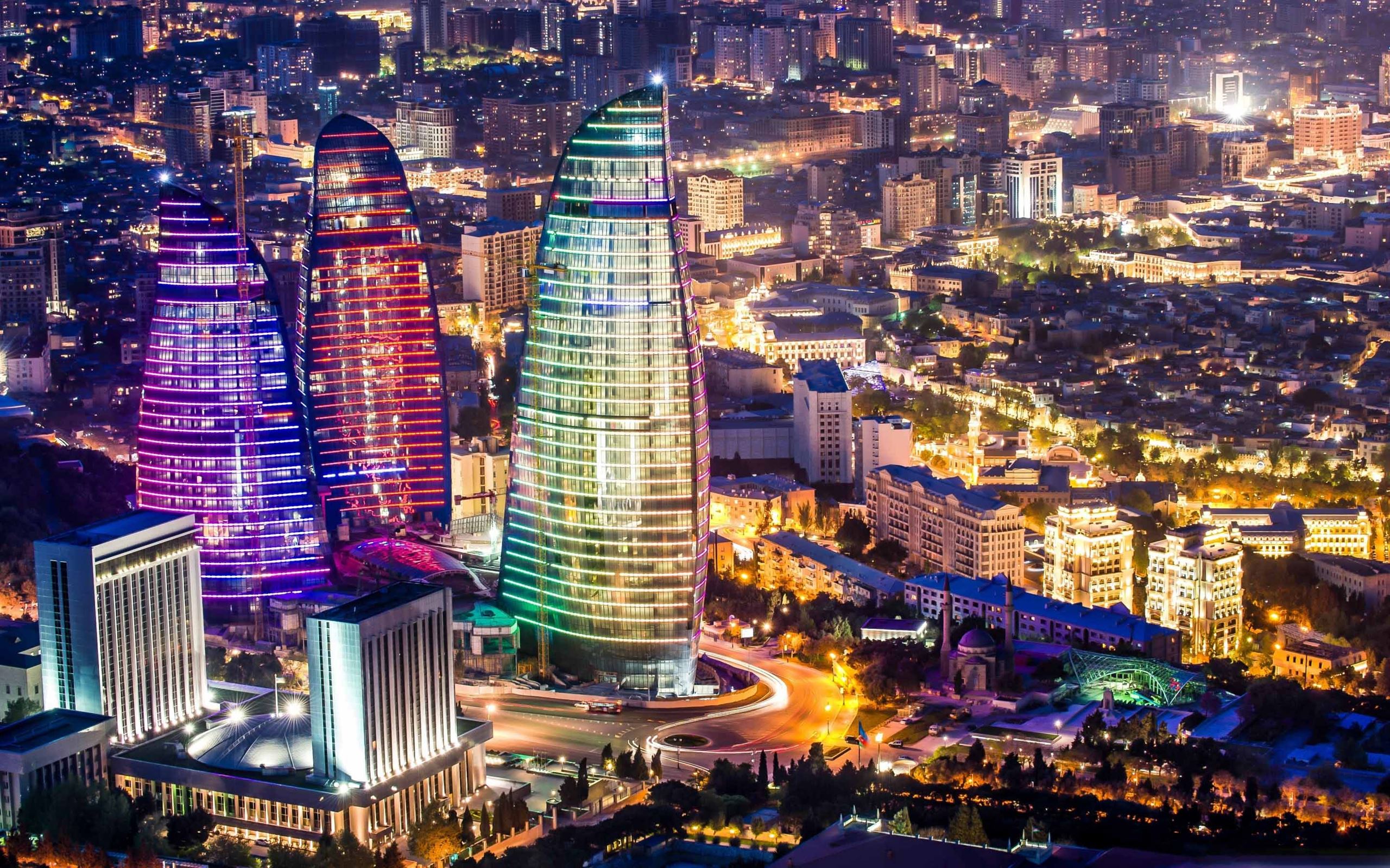 Flame Towers Baku Azerbaijan Mac Wallpaper Allmacwallpaper