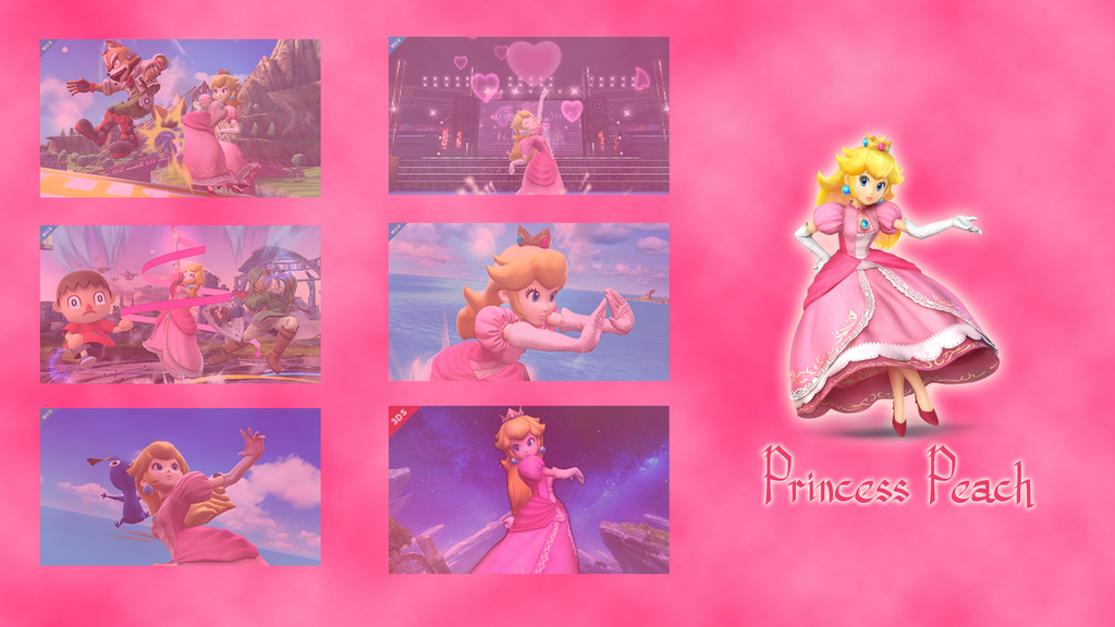 Princess Peach SSB Wii U Notebook Wallpaper V2 by Major Link on
