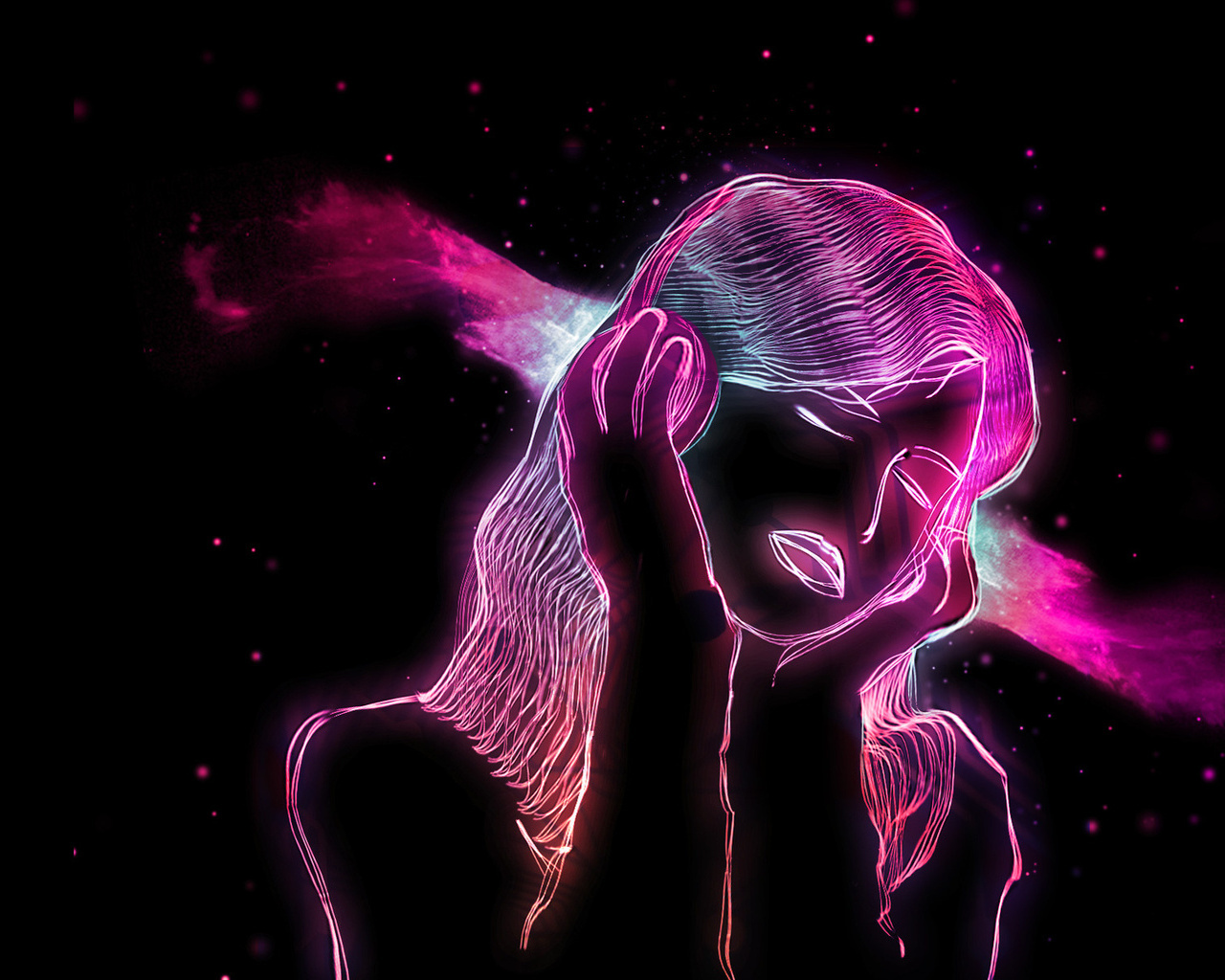 Pictures Neon Girl 3d Wallpaper On Your Desktop