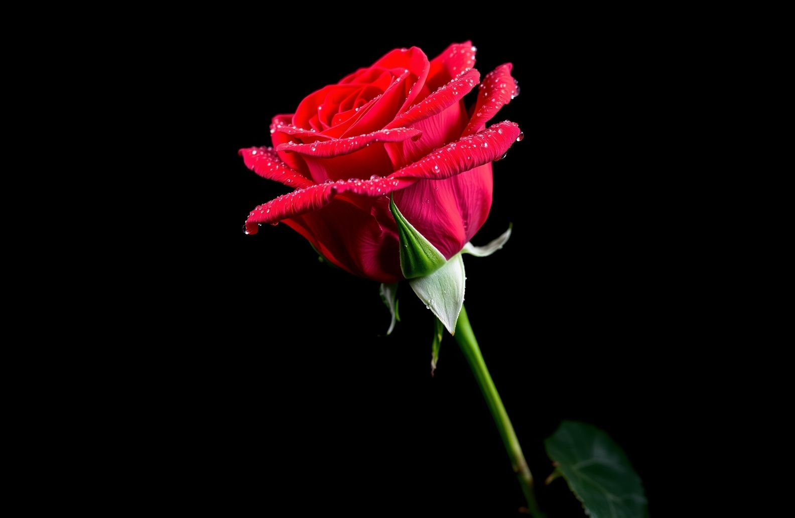 Red Rose Black Background