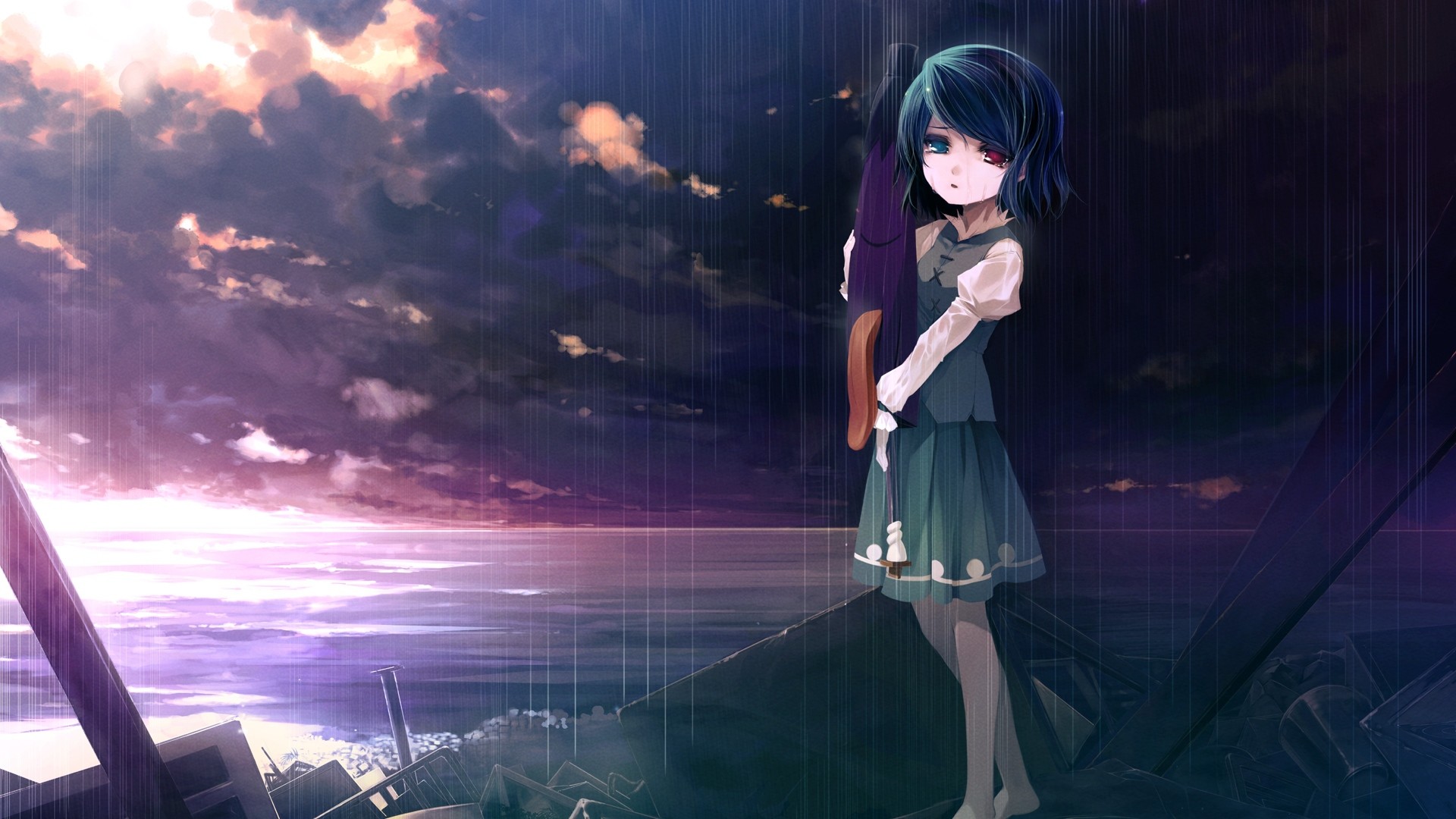 Sad Depressed Anime Background Wallpaper