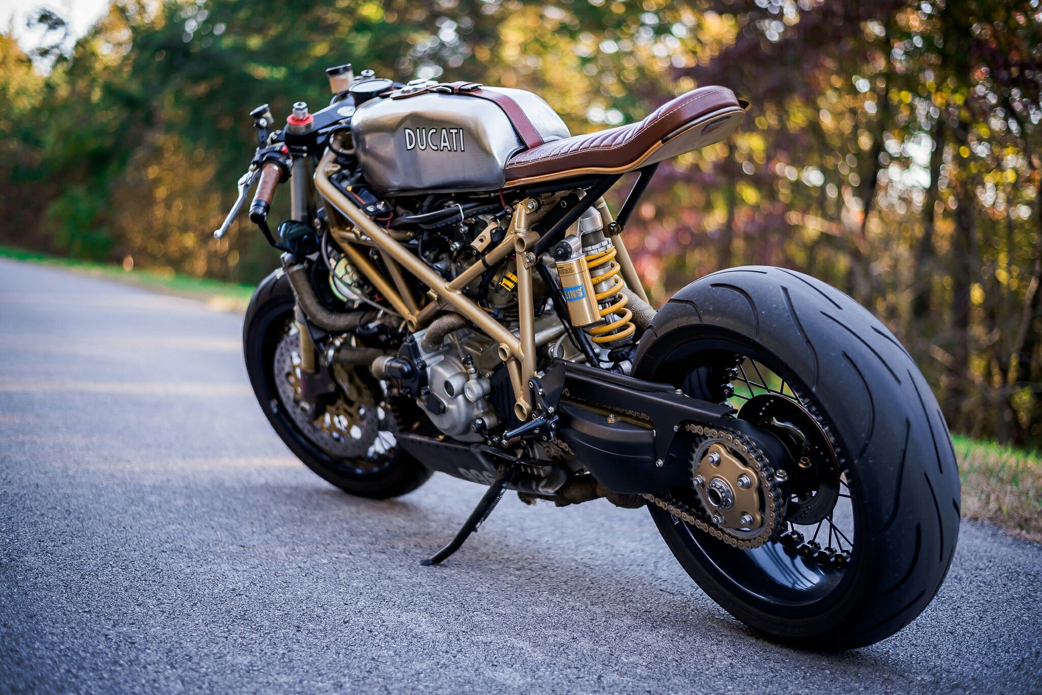 Custom Ducati 996 Motorcycle on a Road