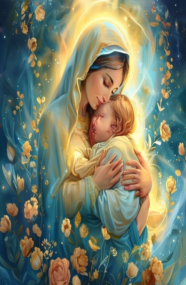 Mother Mary With Baby Jesus Wallpaper