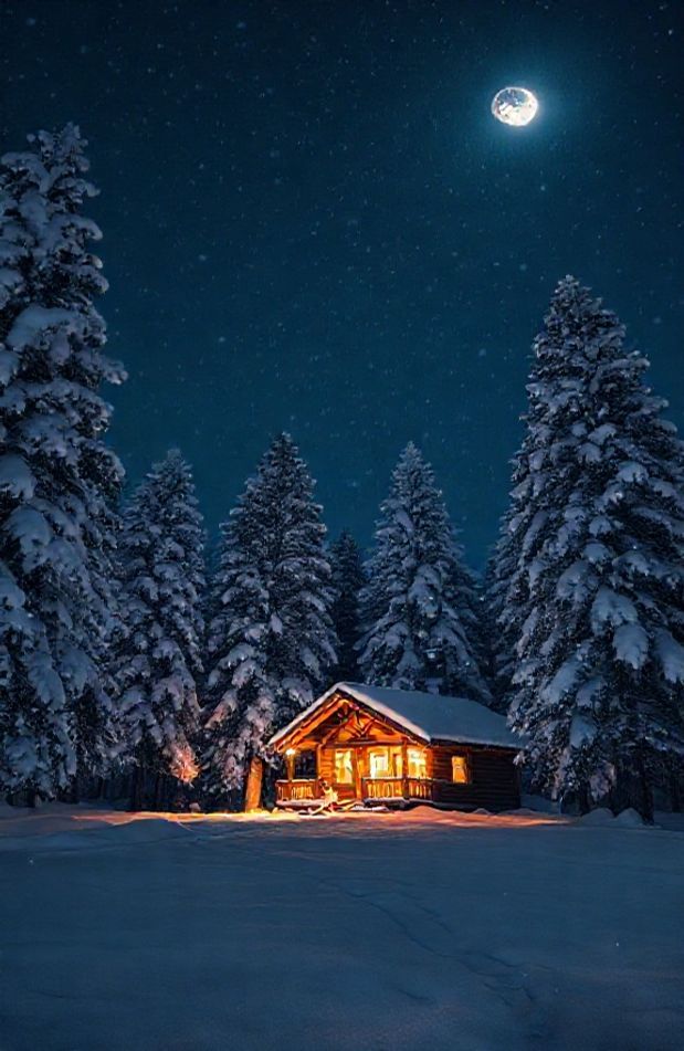 Winter Night Scenes Wallpaper