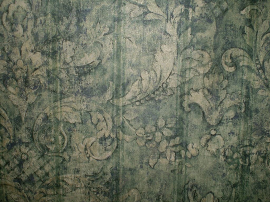 Bulk Listing Navy Blue Green Gold Distressed Damask By Blonder Sf37097