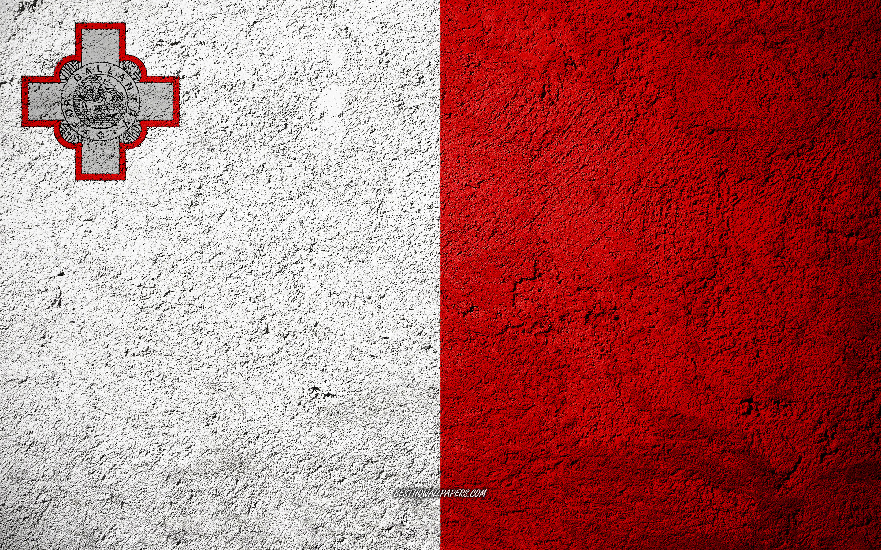 Wallpaper Flag Of Malta Concrete Texture Stone