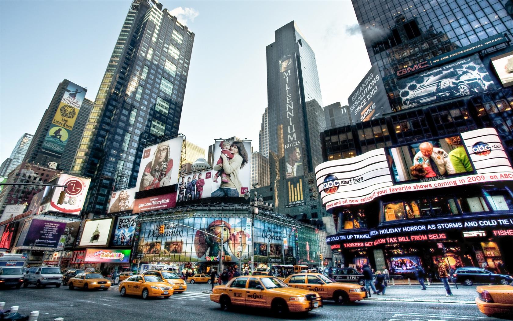 New York City Taxis Desktop Wallpaper Background