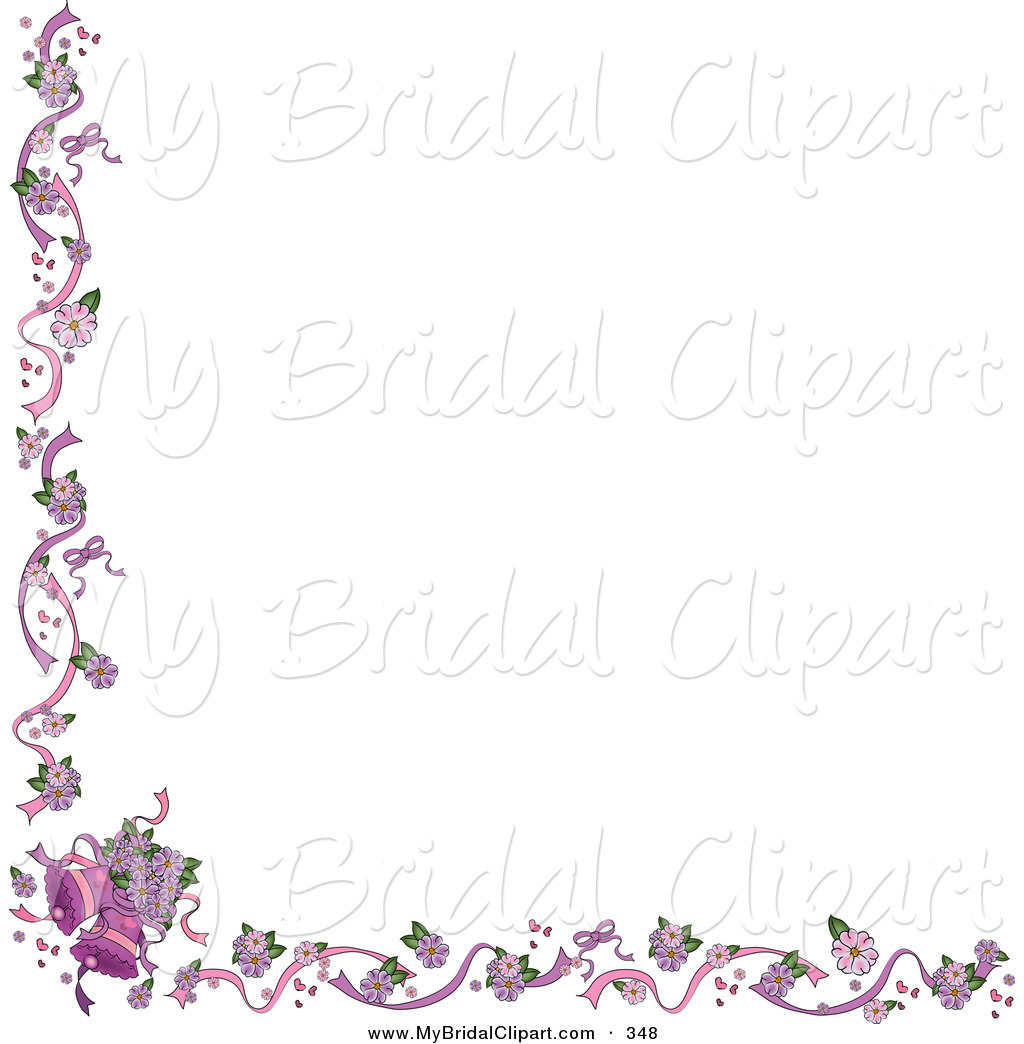 White Background With A Purple Wedding Bells Border Black And