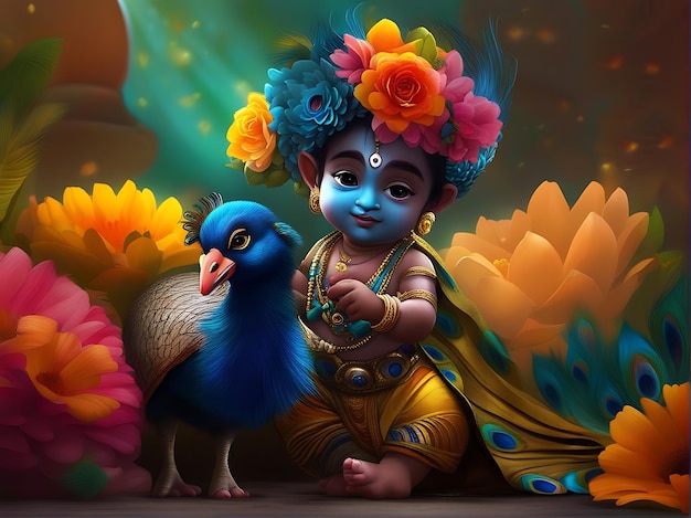 Little Krishna Hd Wallpaper
