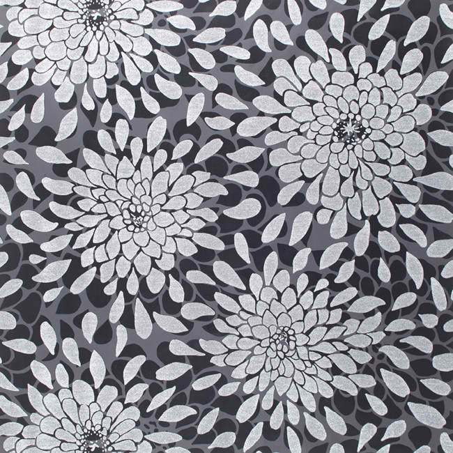 Black Silver Rb4260 Toss The Bouquet Glitter Wallpaper