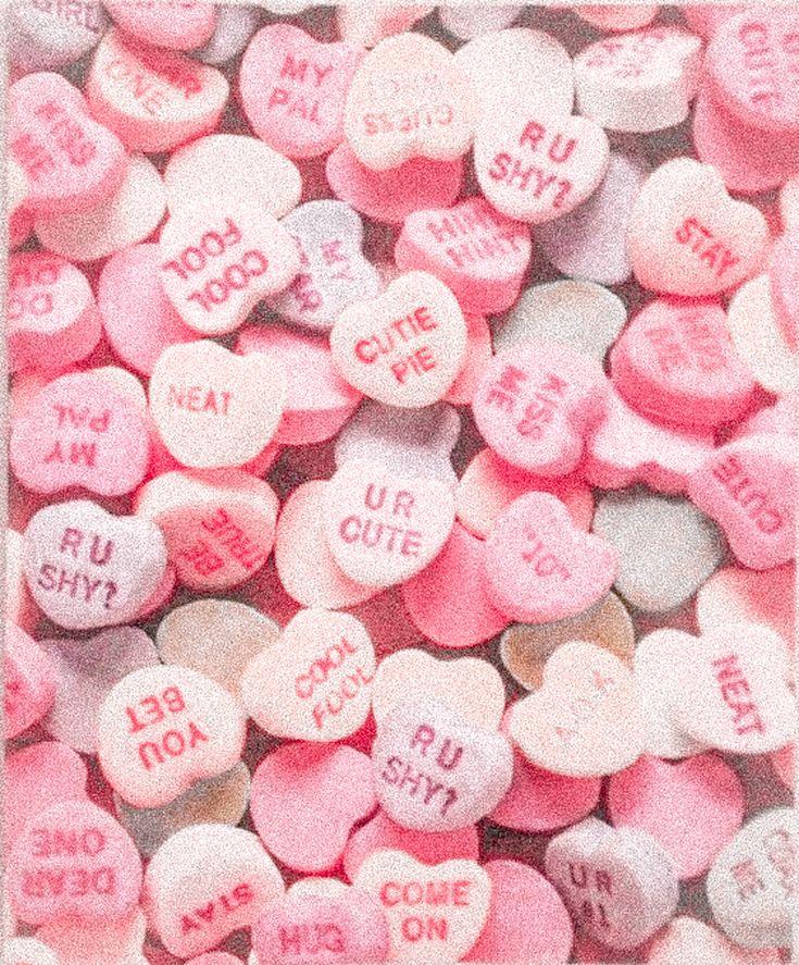 Valentines Aesthetic Candy Conversation Hearts Pink And Red