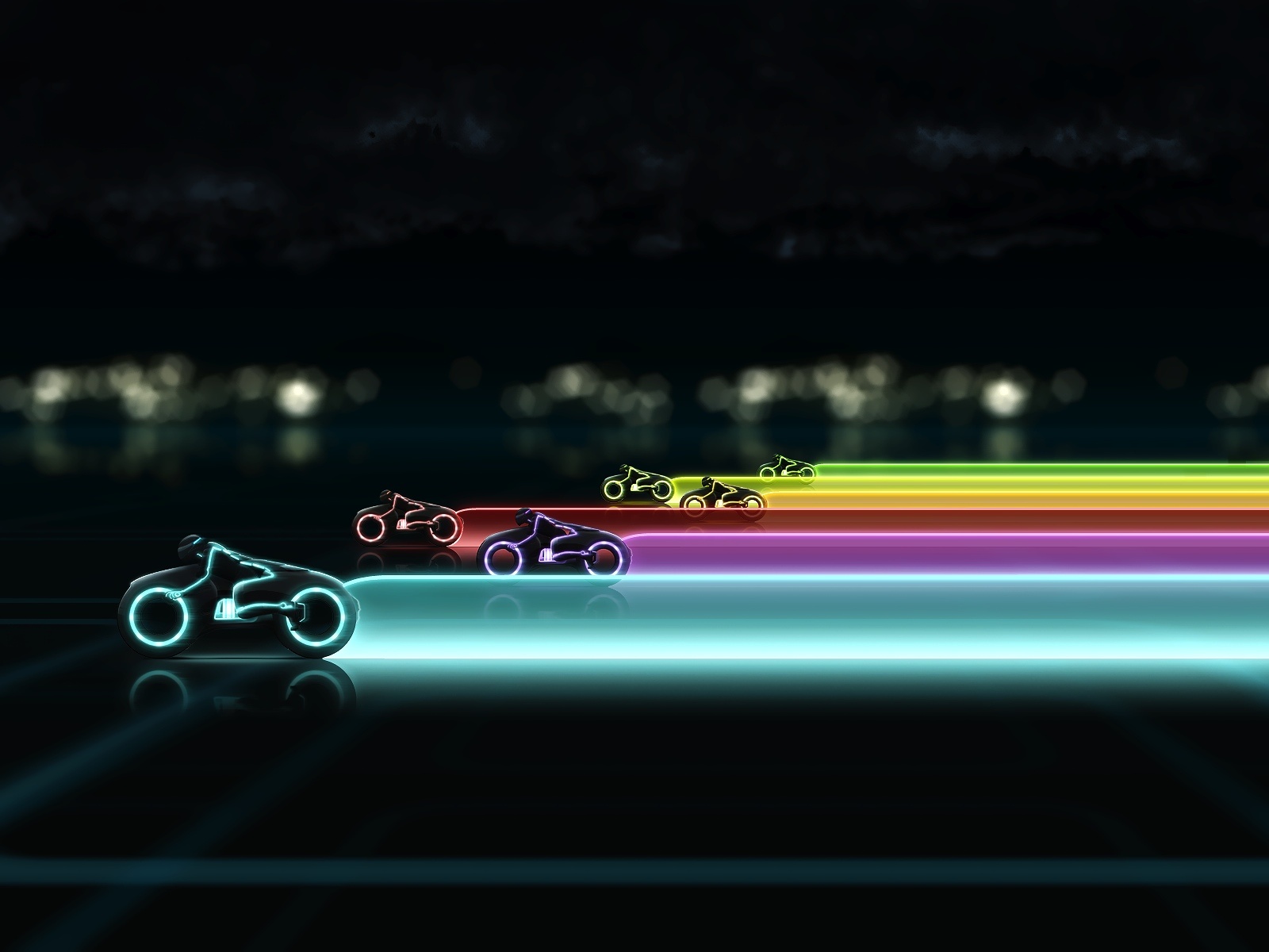 Tron Legacy Luce Cicli Corsa Colore Sentieri Sfondi Desktop