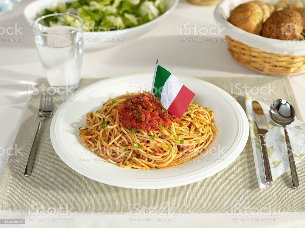 Spaghetti With Italian Flag Stock Photo Download Image Now