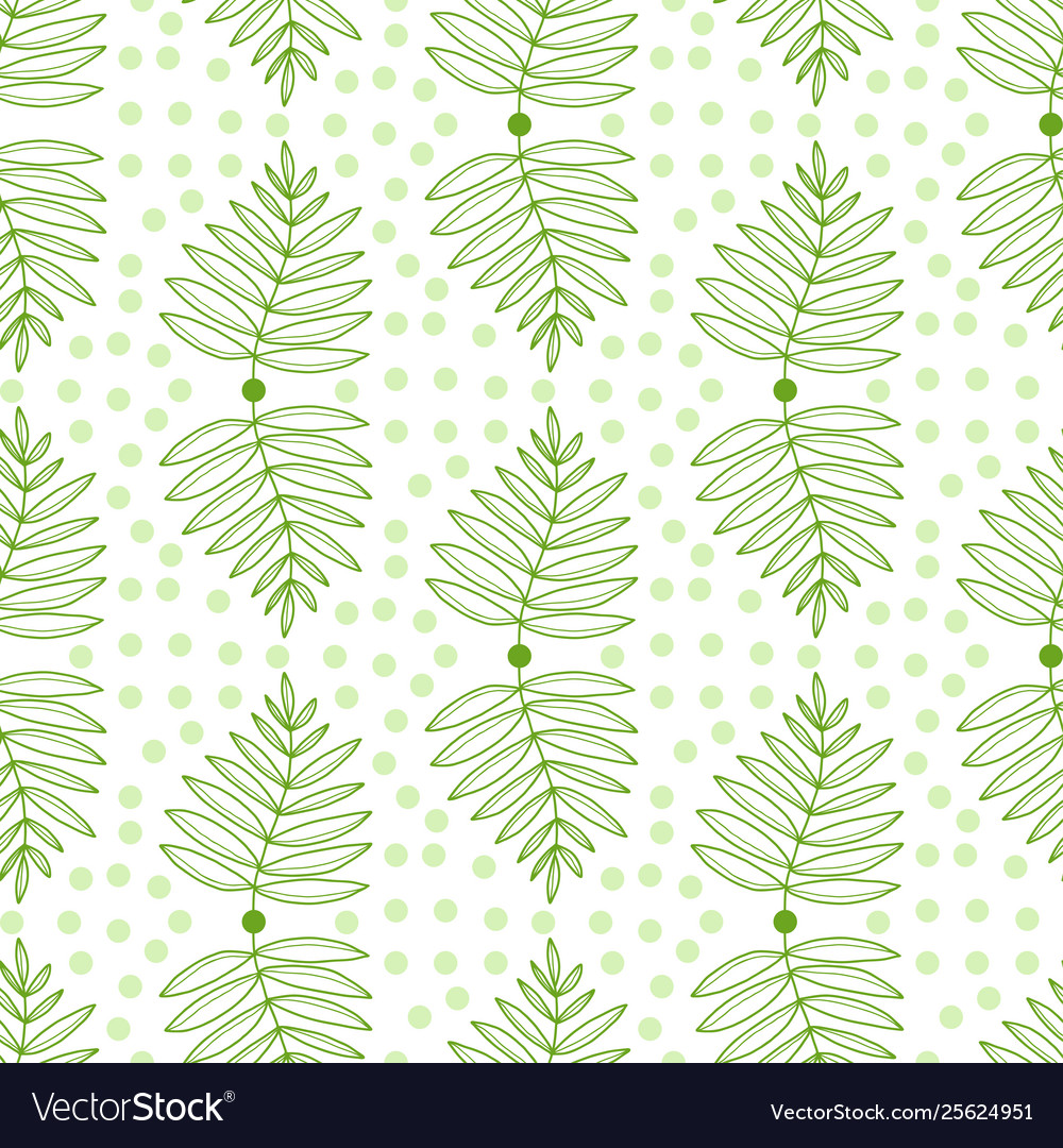 Leaves Seamless Pattern Nature Repeat Background Vector Image