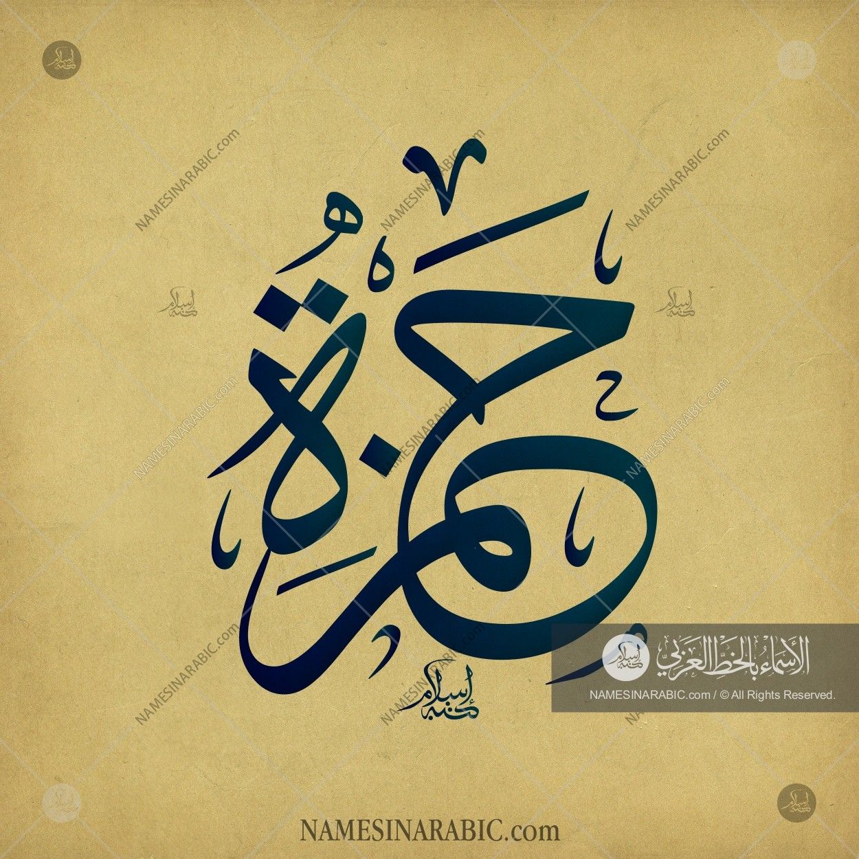 Hamza Names In Arabic Calligraphy Name