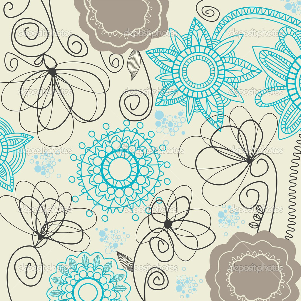 Teal Floral Background Background Stock