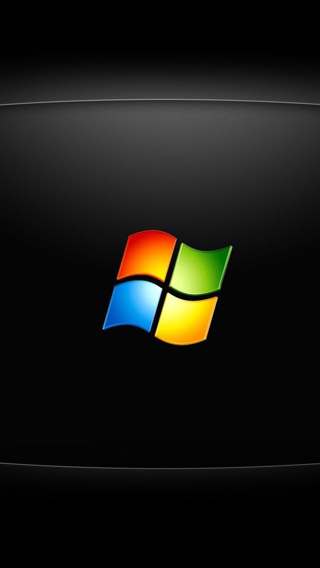 Windows Logo On Black Background Wallpaper For iPhone