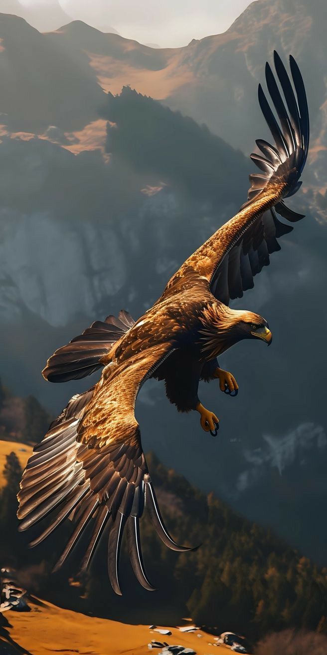 Eagle Landscape Mountains Wallpaper Beautiful HD iPhone Samsung Mobile