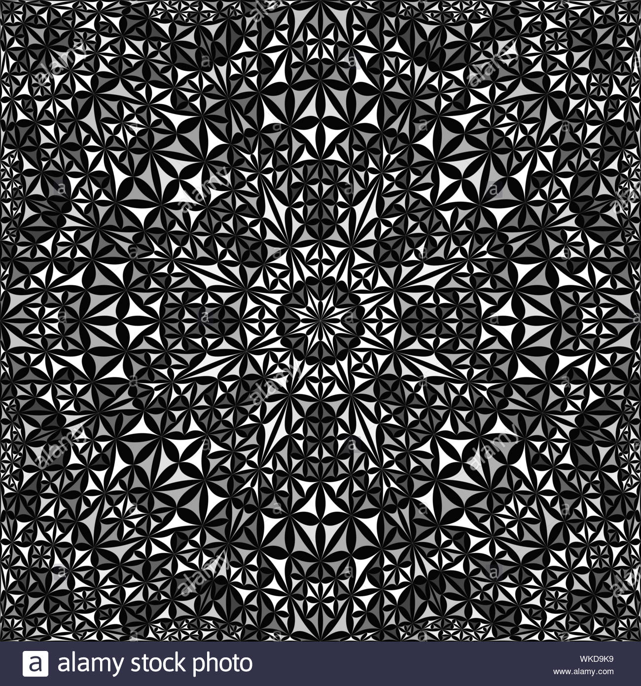 Grey Repeating Kaleidoscope Pattern Background Design Abstract