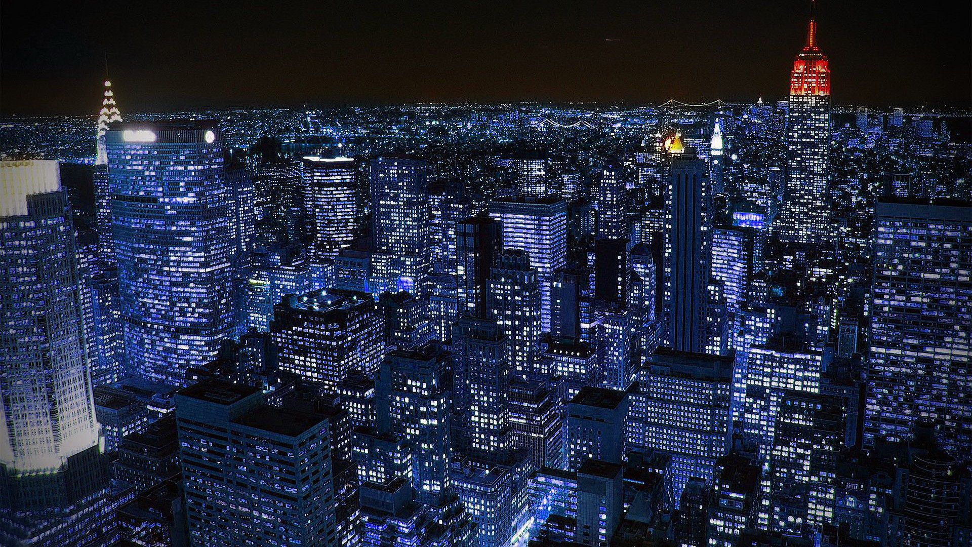 New York City At Night Manhattan