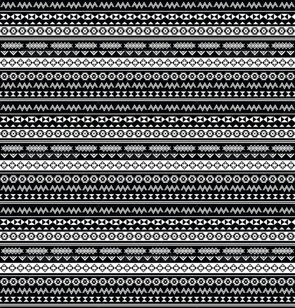 Aztec Tribal Seamless Black And White Pattern Royalty Stock Image