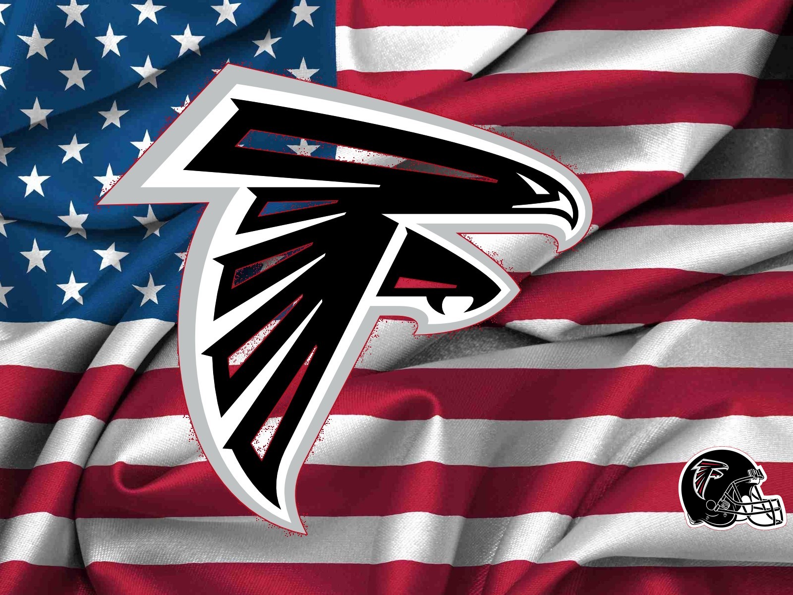 Atlanta Falcons Logo On USA Flag Wavy Canvas 1600x1200 DESKTOP NFL
