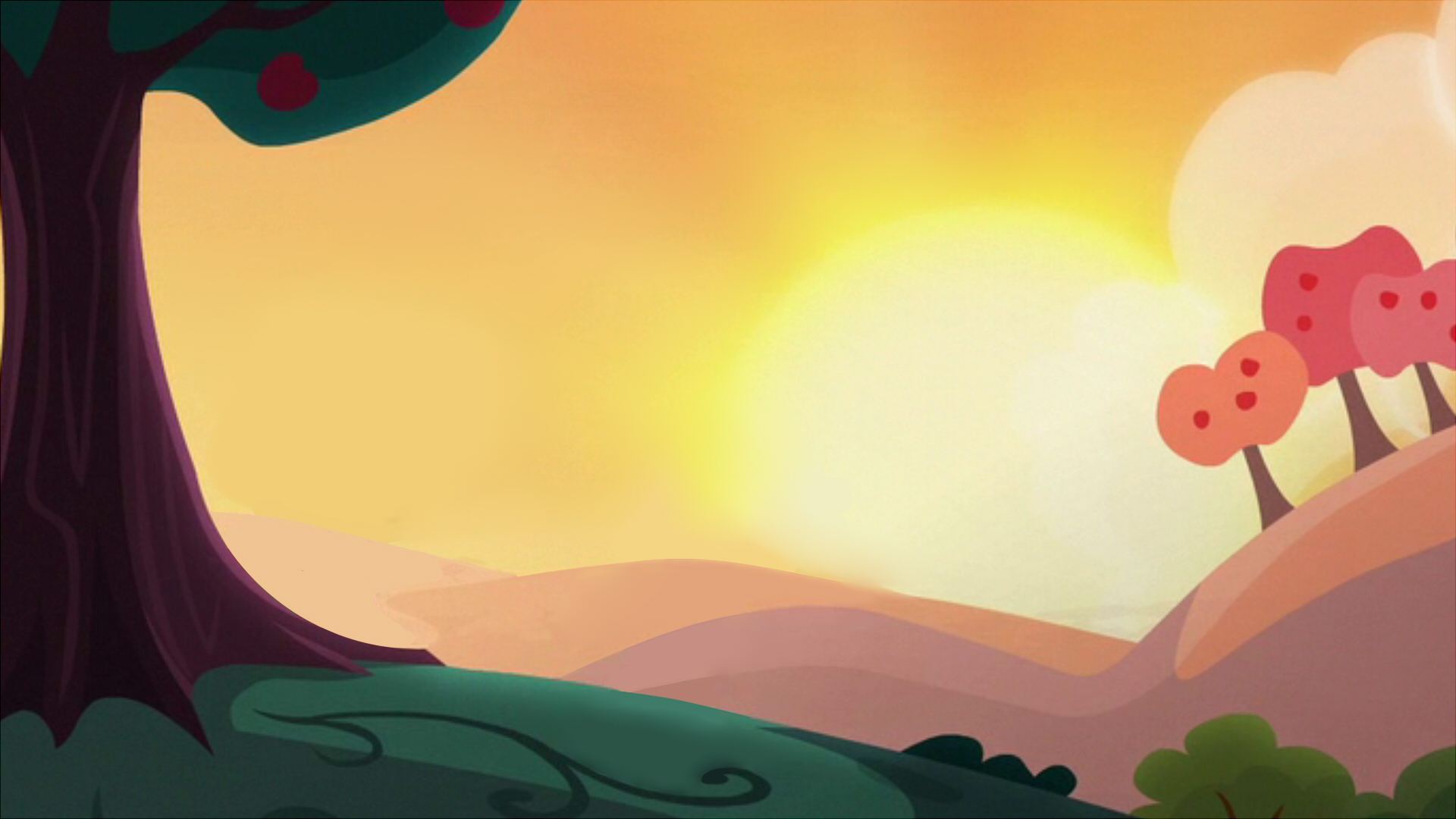 Mlp Background Sweet Apple Acres Sunset By Shootingstar Shine On