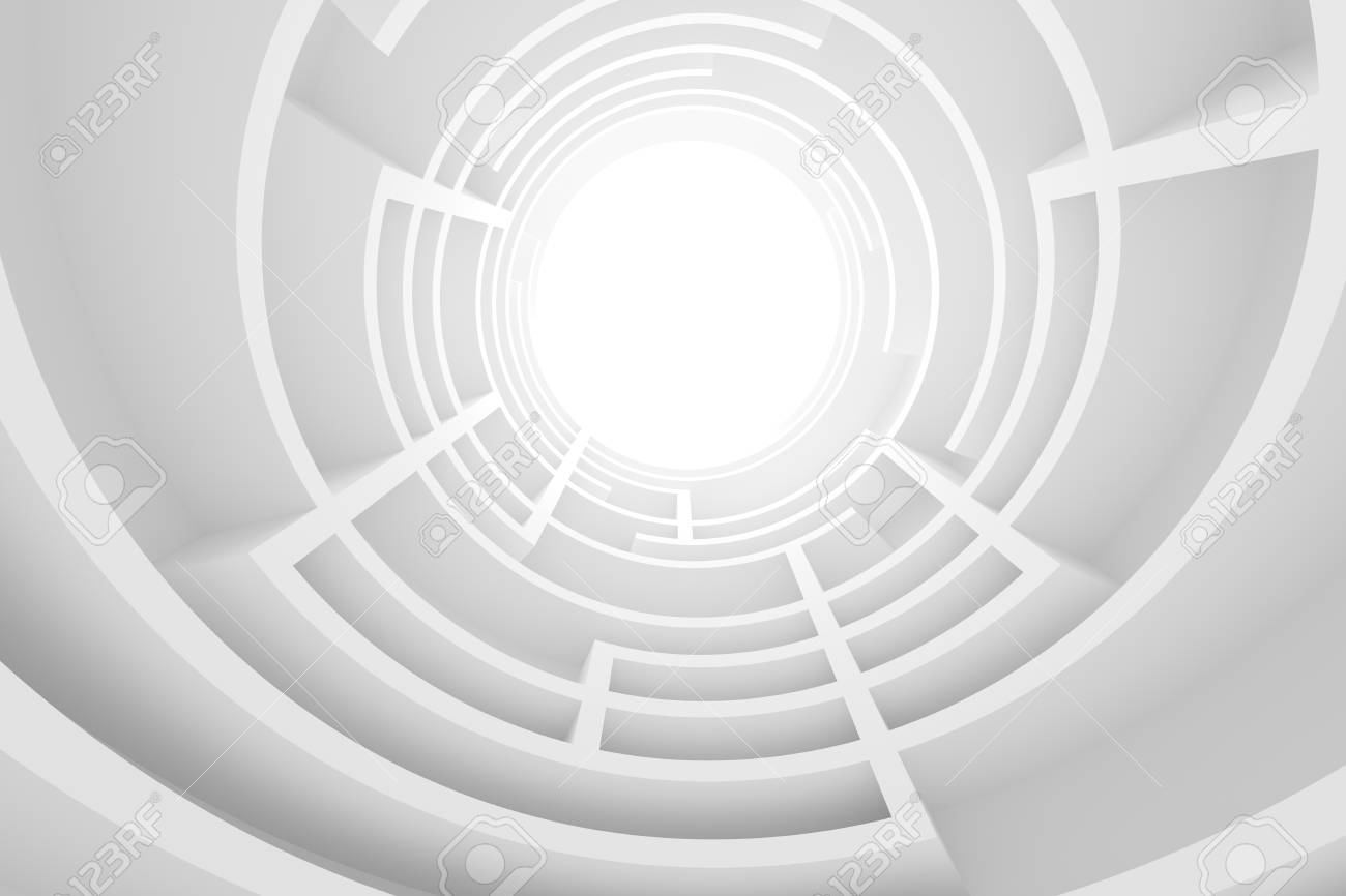 Abstract Architecture Background 3d Illustration Of White 1300x866