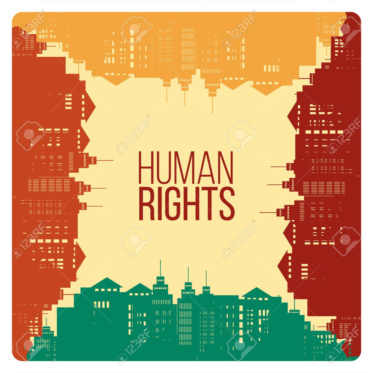 Human Rights Design Over Yellow Color Background Royalty