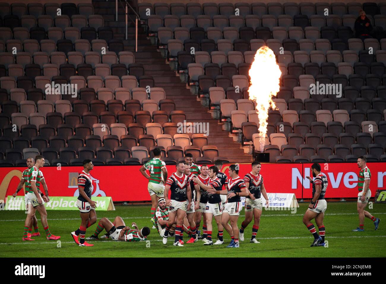 Sydney roosters players celebrate hi res stock photography and