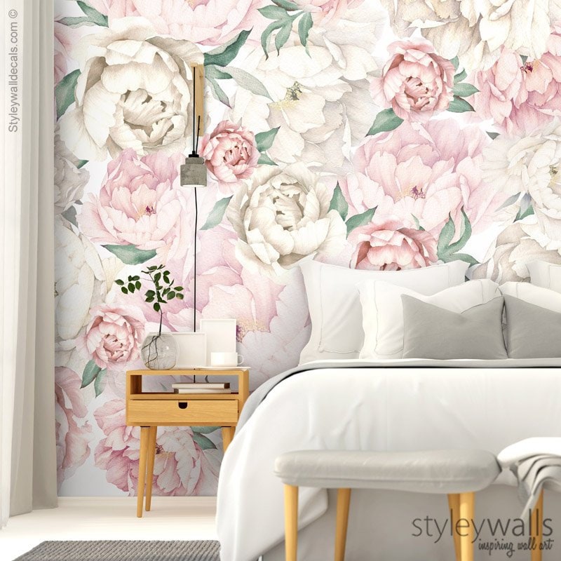 Peony Wallpaper Peonies Floral Pink White