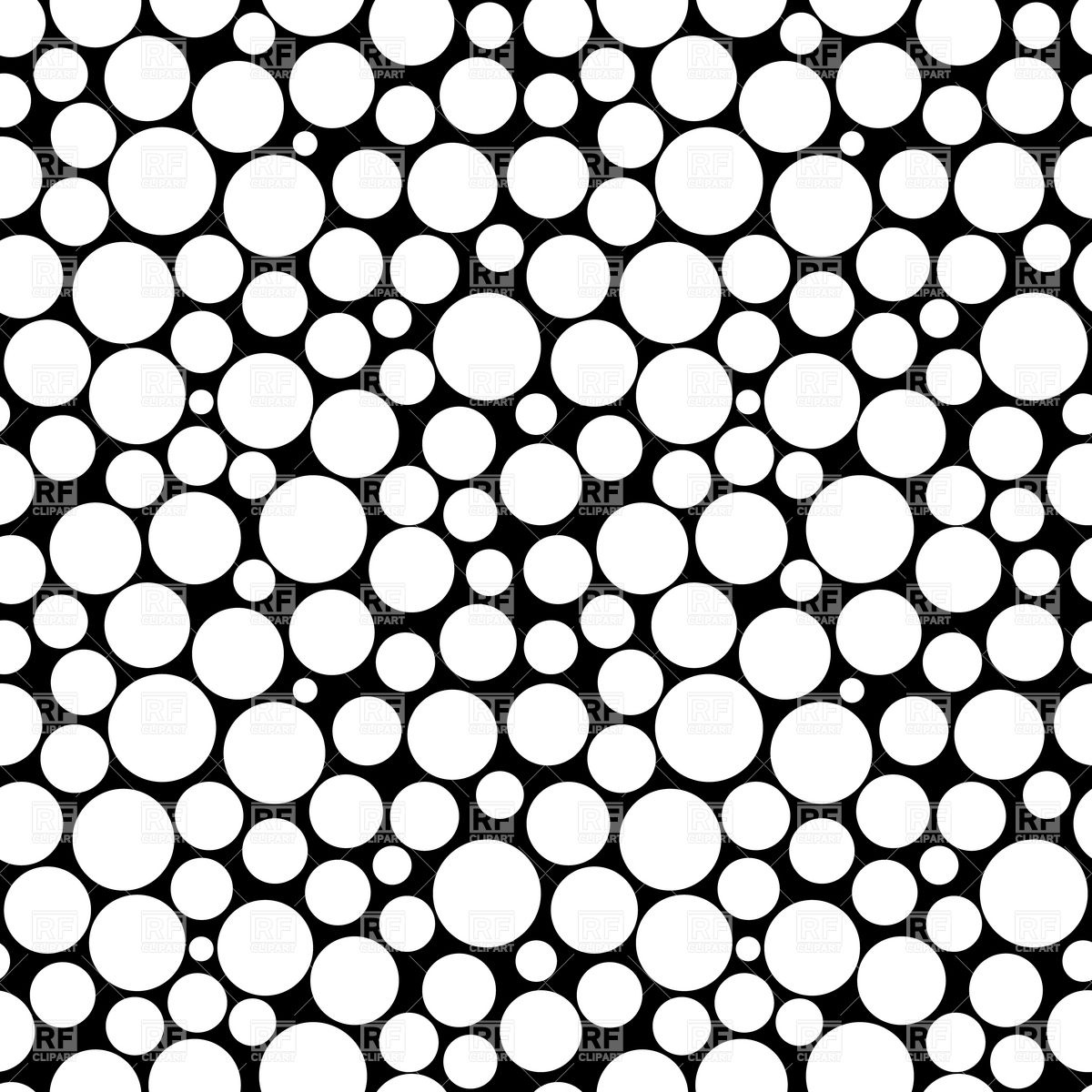 Black And White Bubble Polka Dot Seamless Background