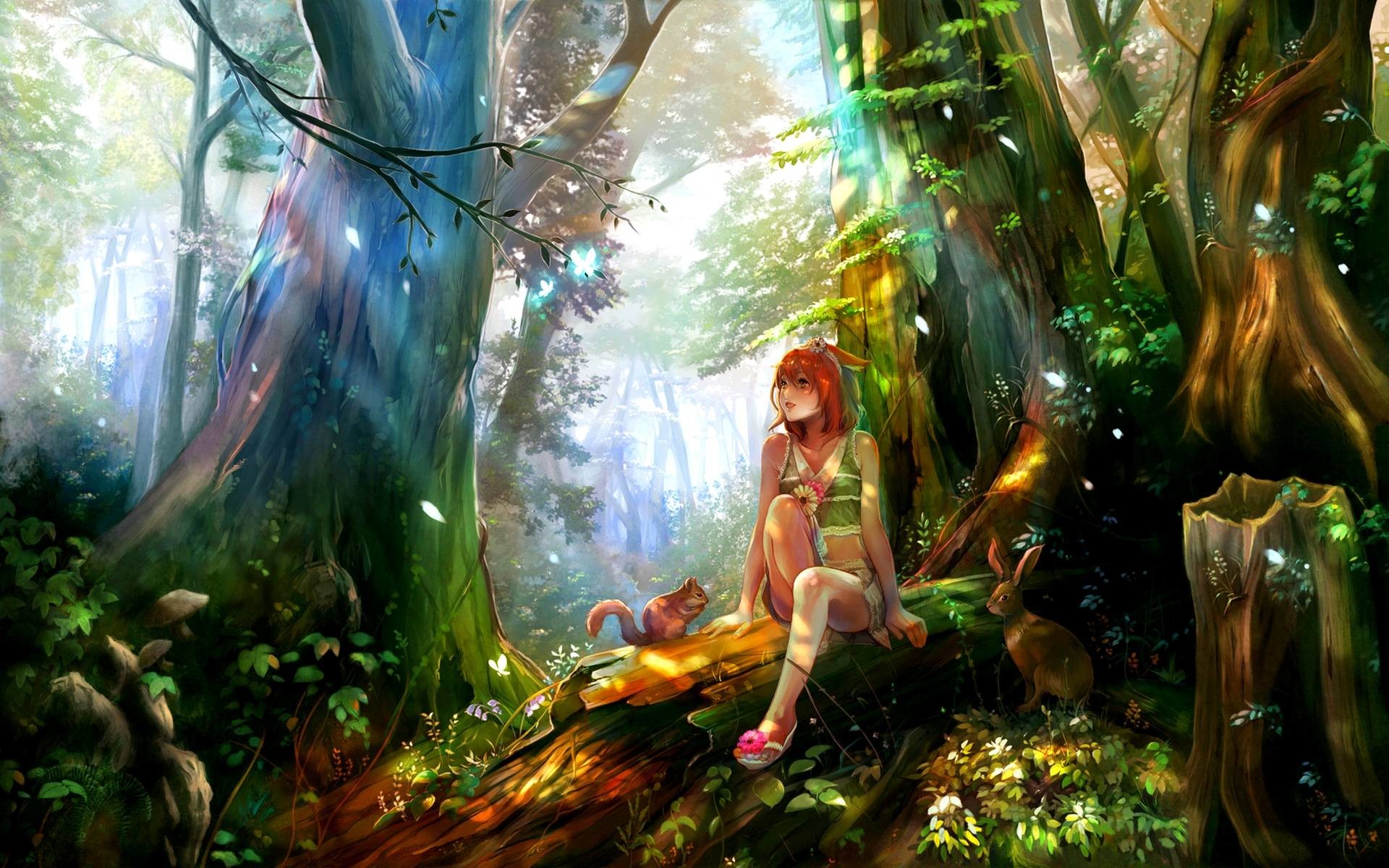 Anime Forest HD Wallpaper New Tab Theme Playtime