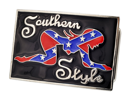 Southern Style Rebel Flag Girl Belt Buckle Confederate Unique Metal 550x421