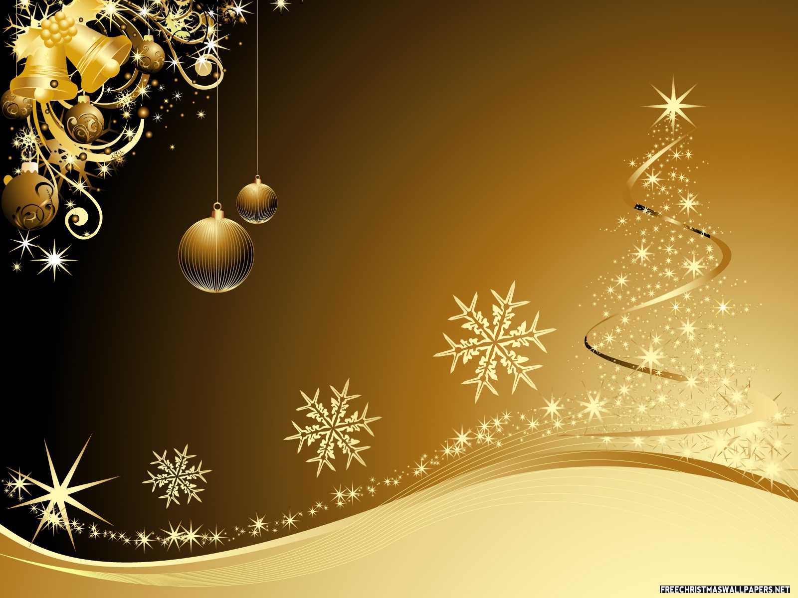 Golden Christmas Wallpaper Desktop