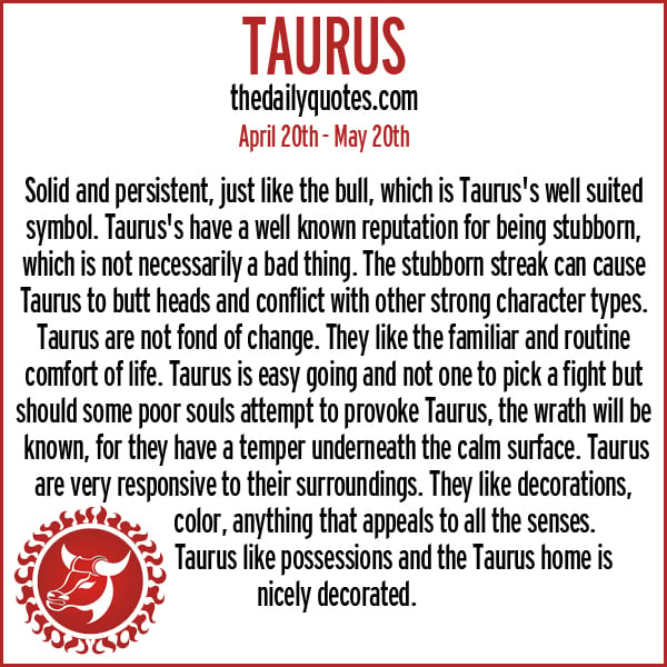 Taurus Sign Quotes Taurus meaning zodiac sign