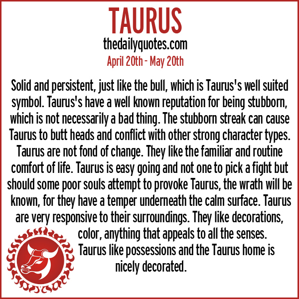 Taurus Sign Quotes Meaning Zodiac