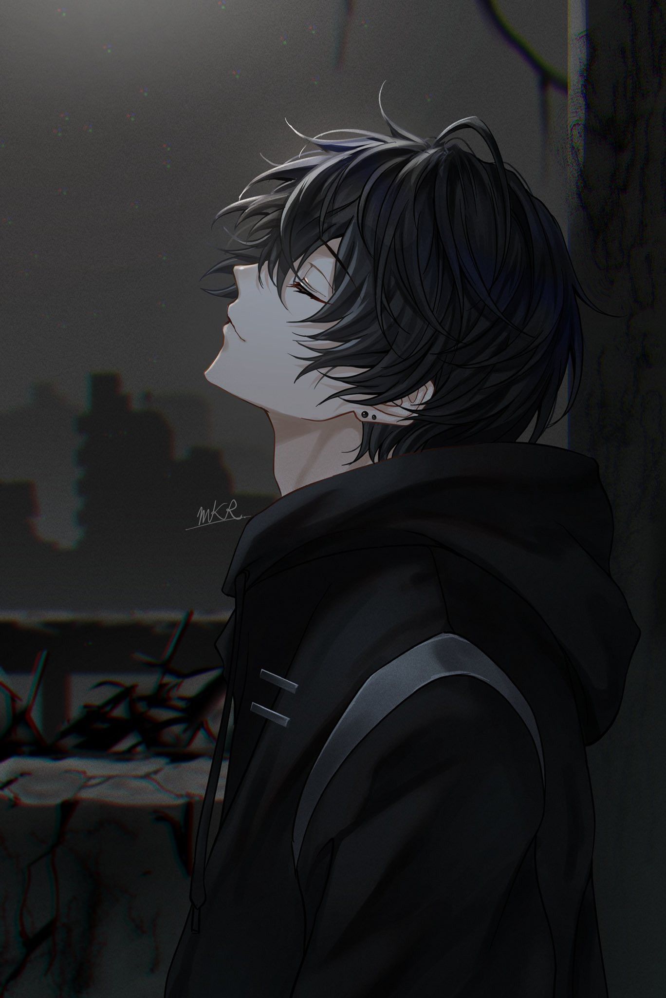 Dark Anime Guys Cool Boys Sad Artwork Wallpaper