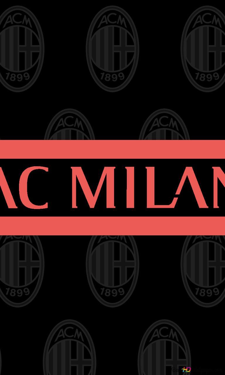 Red Text In Front Of The Ac Milan Logo Background Italy