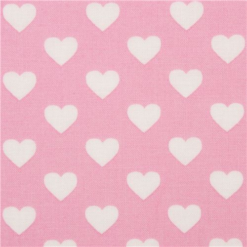 Cute Pink Heart Pale Fabric By