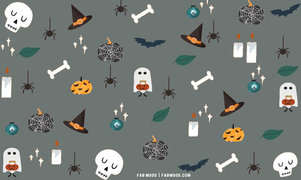 Cute Halloween Wallpaper Ideas Spooky Grey Background For