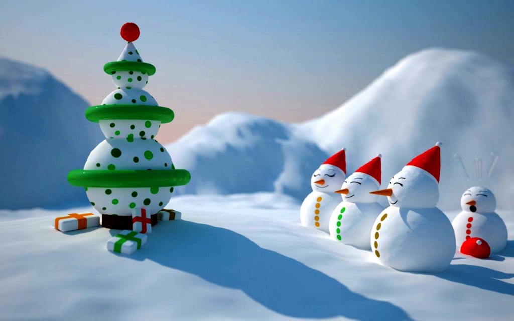 Christmas Snowman Pc 3d Wallpaper HD